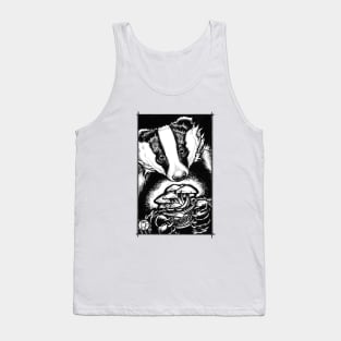 A Badger and His Mushrooms Tank Top